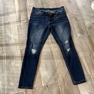 Daytrip Blue Skinny Jeans with Distressed Details